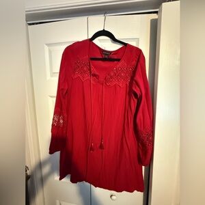 Express Women's Scarlet Lace Tunic